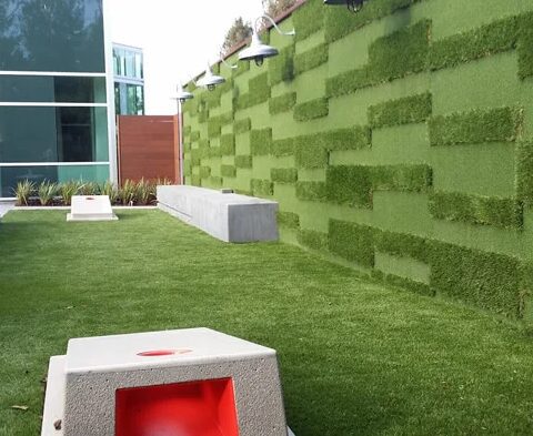 Grass wall installation at a restaurant in chandler az